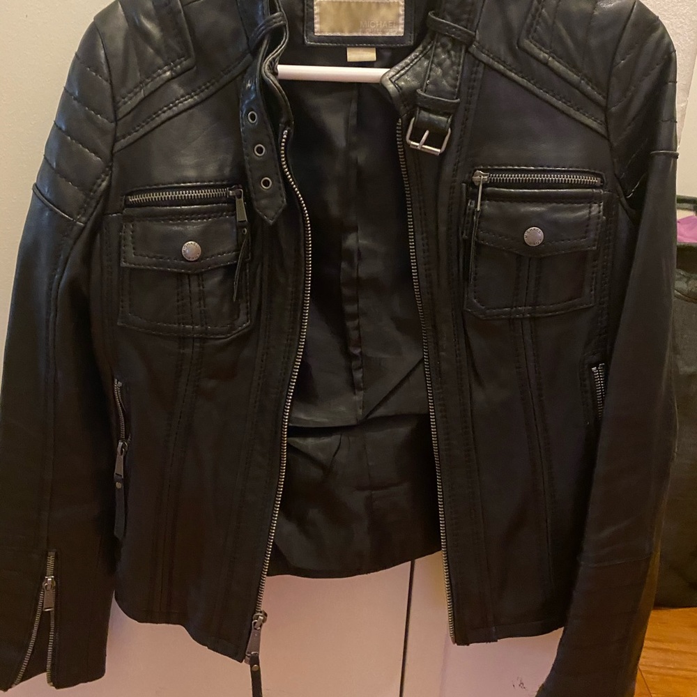 Michael Kors Leather Motorcycle Jacket